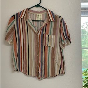 Button down crop top